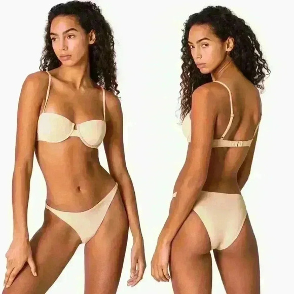 NWT onia Pale Pink Dalia Bikini SET Top & Chiara Bikini Bottom - Picture 2 of 16